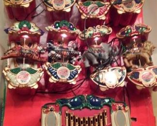 Toy Christmas Train.  Works great.   Cars light up while playing familiar musical  familiar tunes.