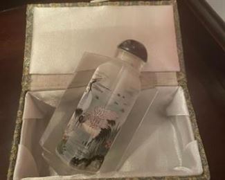 Japanese motif bottle in decorative box