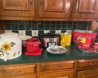 Water pitcher/Crock Pot/Coca-Cola items