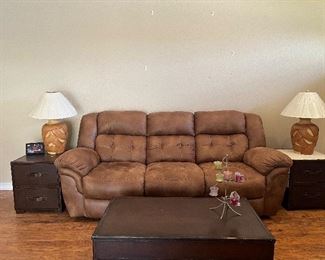 Microfiber sofa is 95 long does recline on both ends