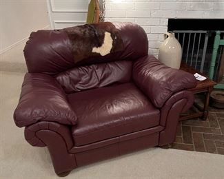 Lovely oversized leather chair (has a friend that’s a couch)