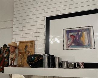 Yeti drink cups, a chalk ware John Wayne, Beautiful piece of original art… Artist unknown . an amazing carved marble vase cool Starbucks mug