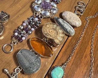 Amazing Charles Albert Fossil bracelet… we also have a matching polished Ammonite pendant & earrings! Killer set.