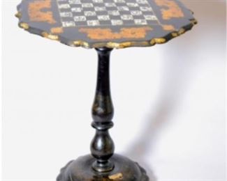 Victorian Mother Of Pearl Inlaid Papier Mache Games Table