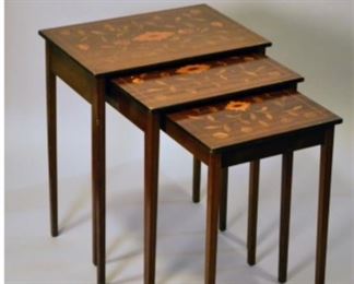 Dutch Marquetry Nest Of 3 Tables