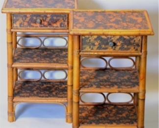 Pair Of Bamboo Side Tables 