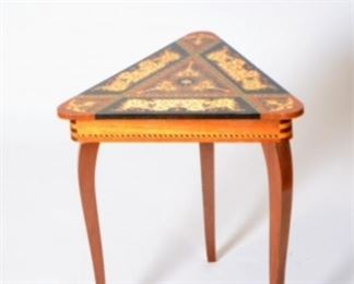 Italian Marquetry Inlaid Music Box/Table