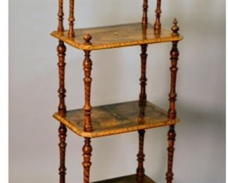 Victorian Walnut Inlaid Etagere