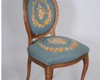 Louis XV Style Oval Back, Carved Side Chair