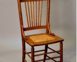 Oak Side Chair With Cane Seat, Late 19th Or Early 20th Century
