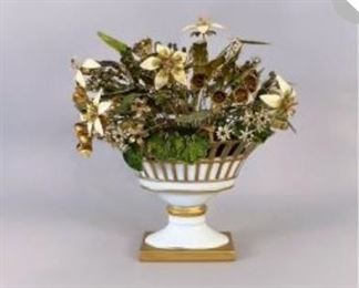Gorham Porcelain & Enameled Metal Flower Basket