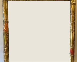 Large Brutalist Copper And Metal Mirror With A Welded Design