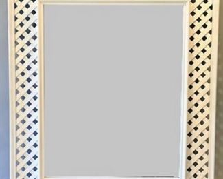 White Lattice Mirror By Vanguard Studios, 20th Century