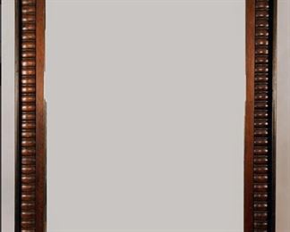 Solid Wood Mirror With Turned Decoration