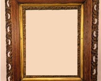 Carved Wooden Mirror With Pierced Decoration