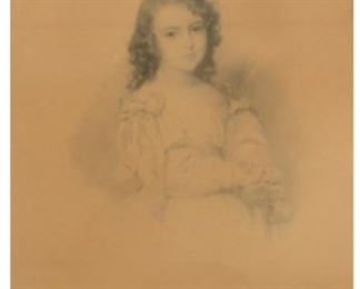 'La Petite Soeur" Print (France, C 20th Century)