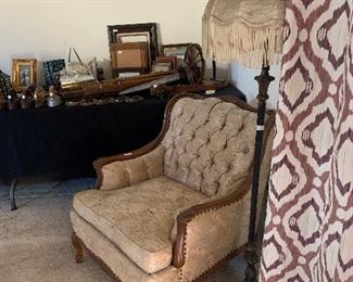 Antique chair & lamp