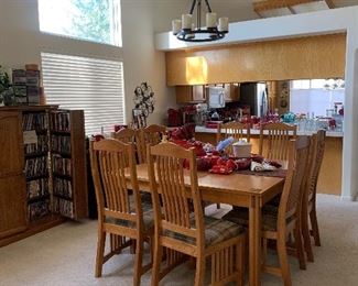 Mission style oak table for 8