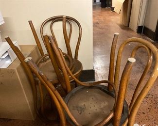 Several bentwood chairs