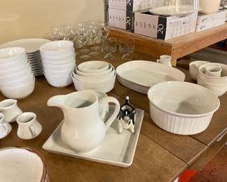 Lots of white dishes