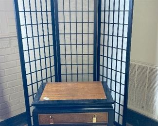 Oriental style chest and screen
