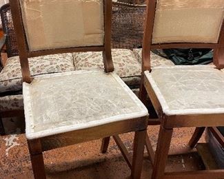 High bar stools. We have three of these ready for you to add your own fabric.