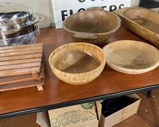 Various wooden bowls