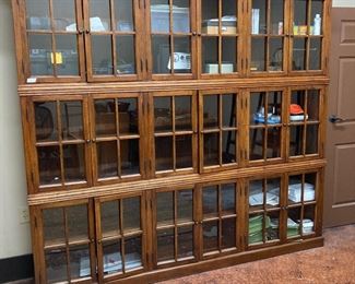 Large cabinet with lots of storage. We will sell each of the three pieces separately if you don’t need all of it. Perfect for books, collections, dishes, etc.