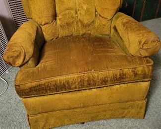 Mid-Century Modern Swivel Upholstered Rocker