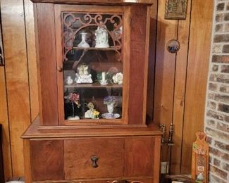 Antique Wood Display Cabinet
