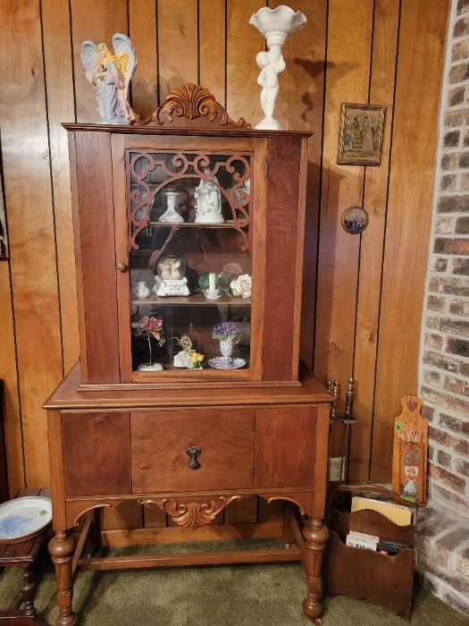 Antique Wood Display Cabinet