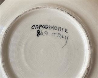 Vintage Capodimonte Pin Dish. Measures 4" D. Photo 2 of 2. 