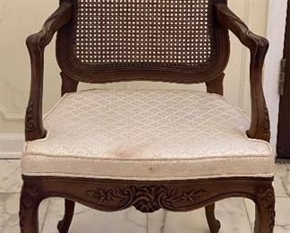 Set of 8 Vintage Drexel Heritage Cane Back Dining Chairs. Set Includes 2 Arm & 6 Side Chairs. Each Measures 23" W x 19" D x 38" H with 18" Seat Height. Photo 1 of 4. 