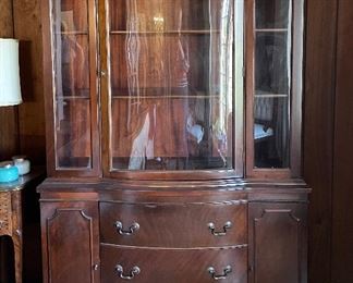 Vintage Fame Mahogany Mid-Size Display Cabinet. Measures 46" W x 16" D x 72" H. 