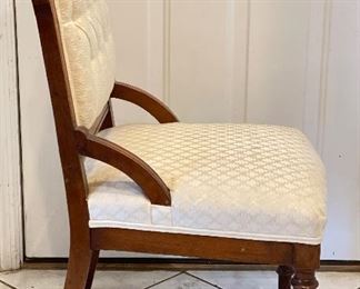 Antique Victorian Eastlake Upholstered Parlor Chair. Each Measures 18" W x 17" D x 34" H. Photo 3 of 3.