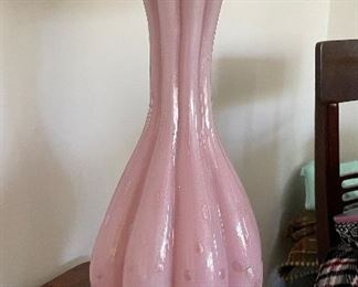 Vintage Pink Murano Glass Table Lamp with Brass Base. Photo 1 of 3. 