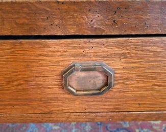 Mid-Century Modern Two-Drawer Cocktail Table With Brass Pulls. Photo 4 of 4. 