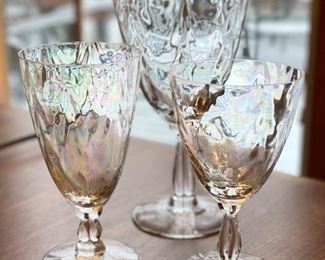 Fostoria Firelight Crystal Glasses - 12 Water, 12 Red & 11 White Wine Stems. Photo 1 of 2. 