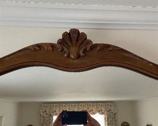 Queen Anne-Style Wood Mirror. Measures 52" W x 38" D. Photo 2 of 3. 