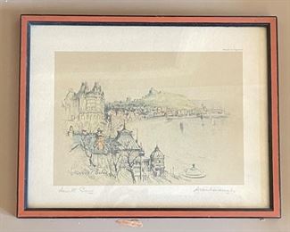 Scotland Scene Pencil Framed Sketch. Signed By Artist. Measures 6" x 9". Photo 1 of 2. 