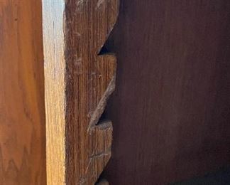 Vintage Hand-Crafted Adjustable Shelf via Ratchet Brackets Bookcase. Measures 32" W x 54" H. Photo 3 of 3.