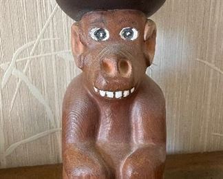 Monkey In Top Hat Figurine. 