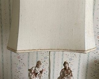 Antique Dresden Porcelain Figurines Turned Into Table Lamp. Photo 2 of 2. 
