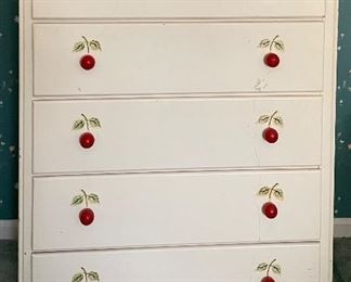 Vintage Thayer 5-Drawer Chest of Drawers with Cherry Pulls. Measures 30" W x 16" D x 40" H. Photo 1 of 3. 