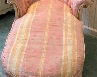 Queen-Anne Style Tufted Back Chaise. Measures 28" W x 60" L. Photo 1 of 4. 