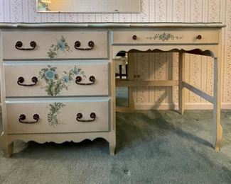 Hand-Painted Vintage Girl's Desk. Measures 55" W x 21" D. Photo 1 of 2. 