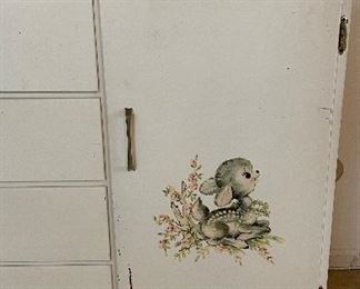 Vintage Child's Bureau with Bunny Theme. Measures 44" W x 16" D x 34.5" H. Photo 2 of 3.