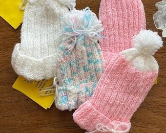 Brand New Hand-Knit Baby Hats. 