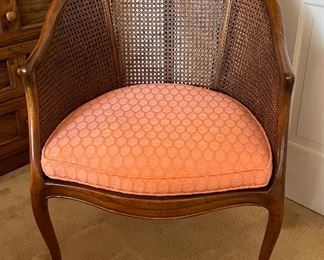 Cane Back Barrel Chair with Cushion. Photo 1 of 2. 