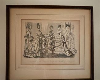 Antique Hand-Colored Victorian Women Etchings - 5 Available. Photo 3 of 5. 